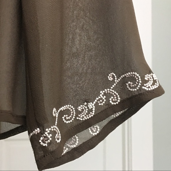 NWT Ann Taylor Embroidered Sheer Blouse, Sz SP - Picture 5 of 7